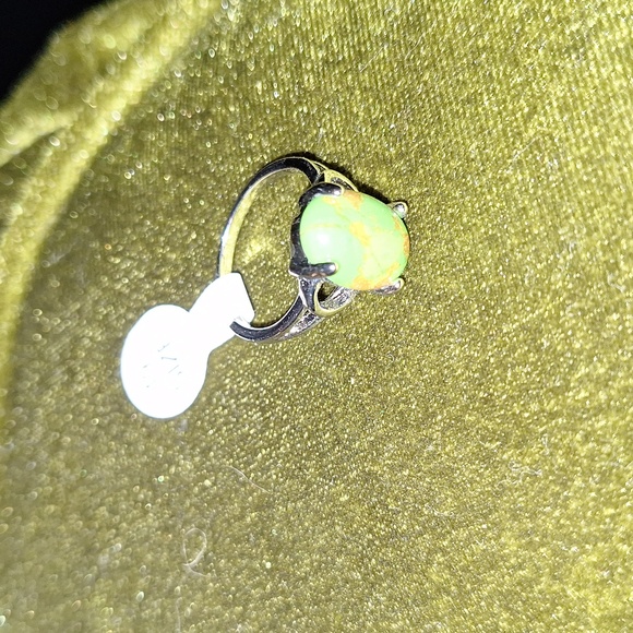 Green/brown stone ring women's size 9 - Picture 5 of 6